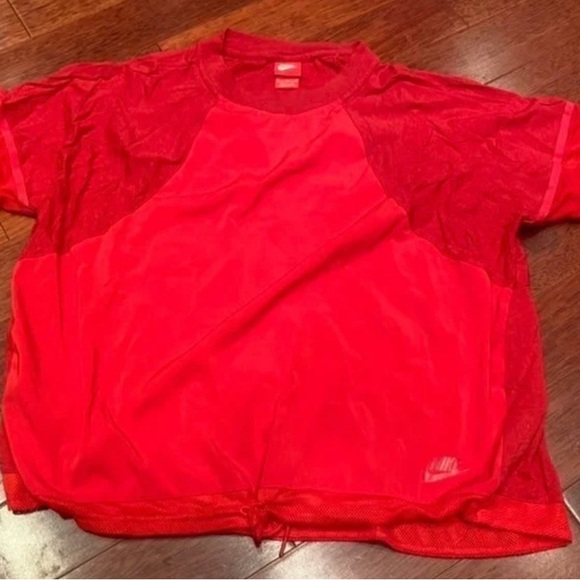 Nike Tops - Nike Red Crew Neck Vintage Mesh Accent Athletic Top. L/XL.